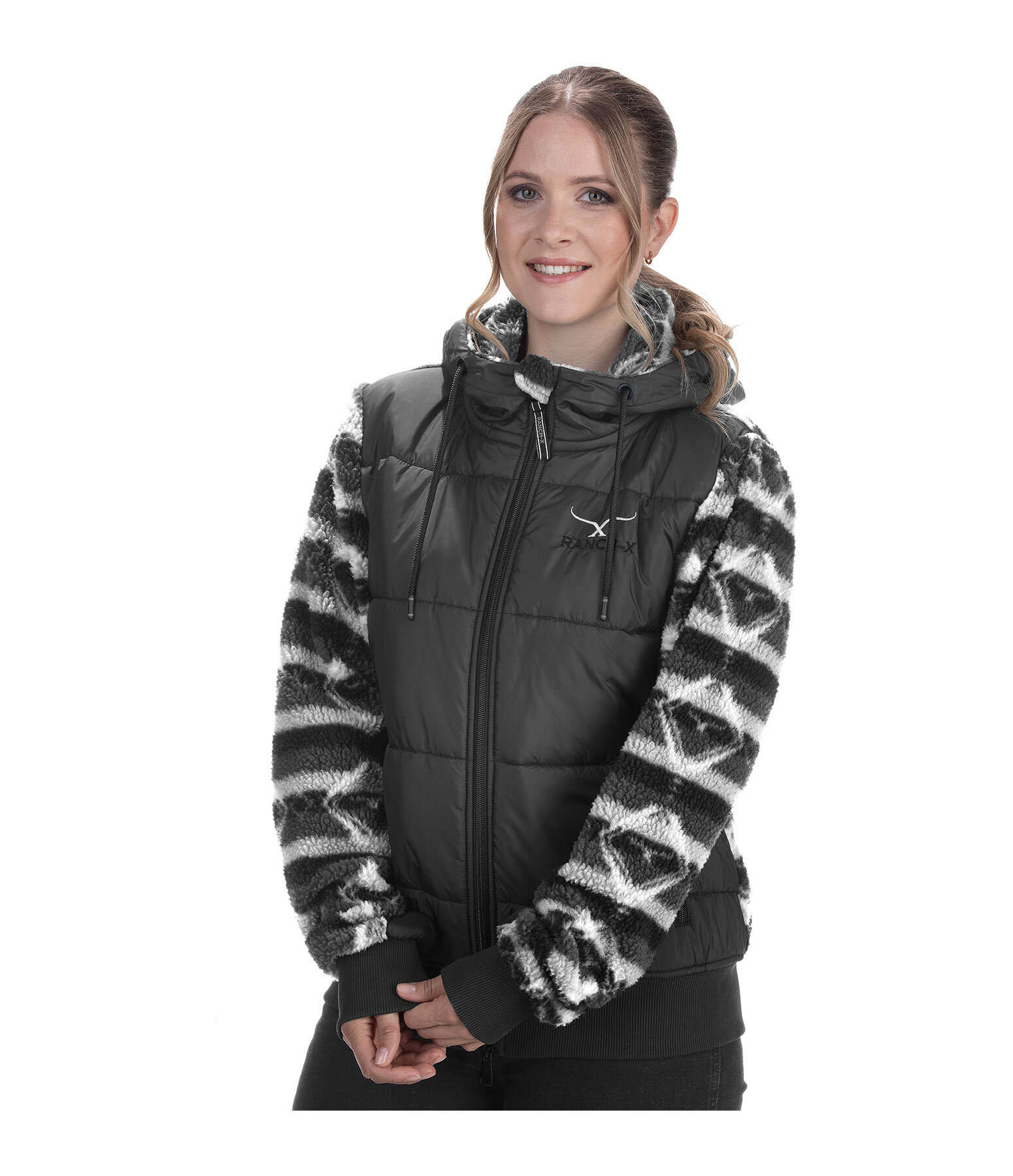 Veste bi-matire en sherpa