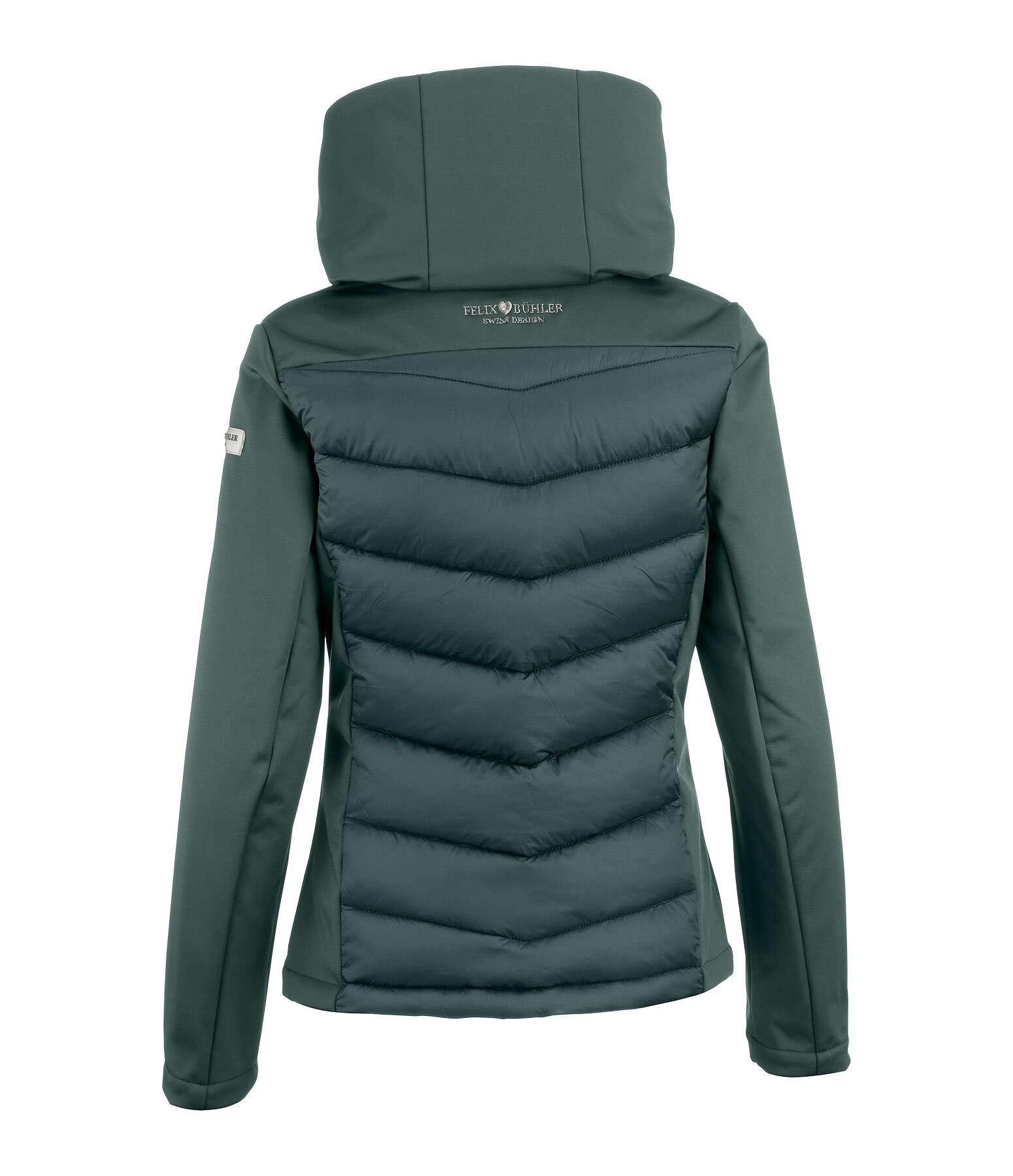 Veste d'quitation  capuche bi-matire avec Softshell  Claire