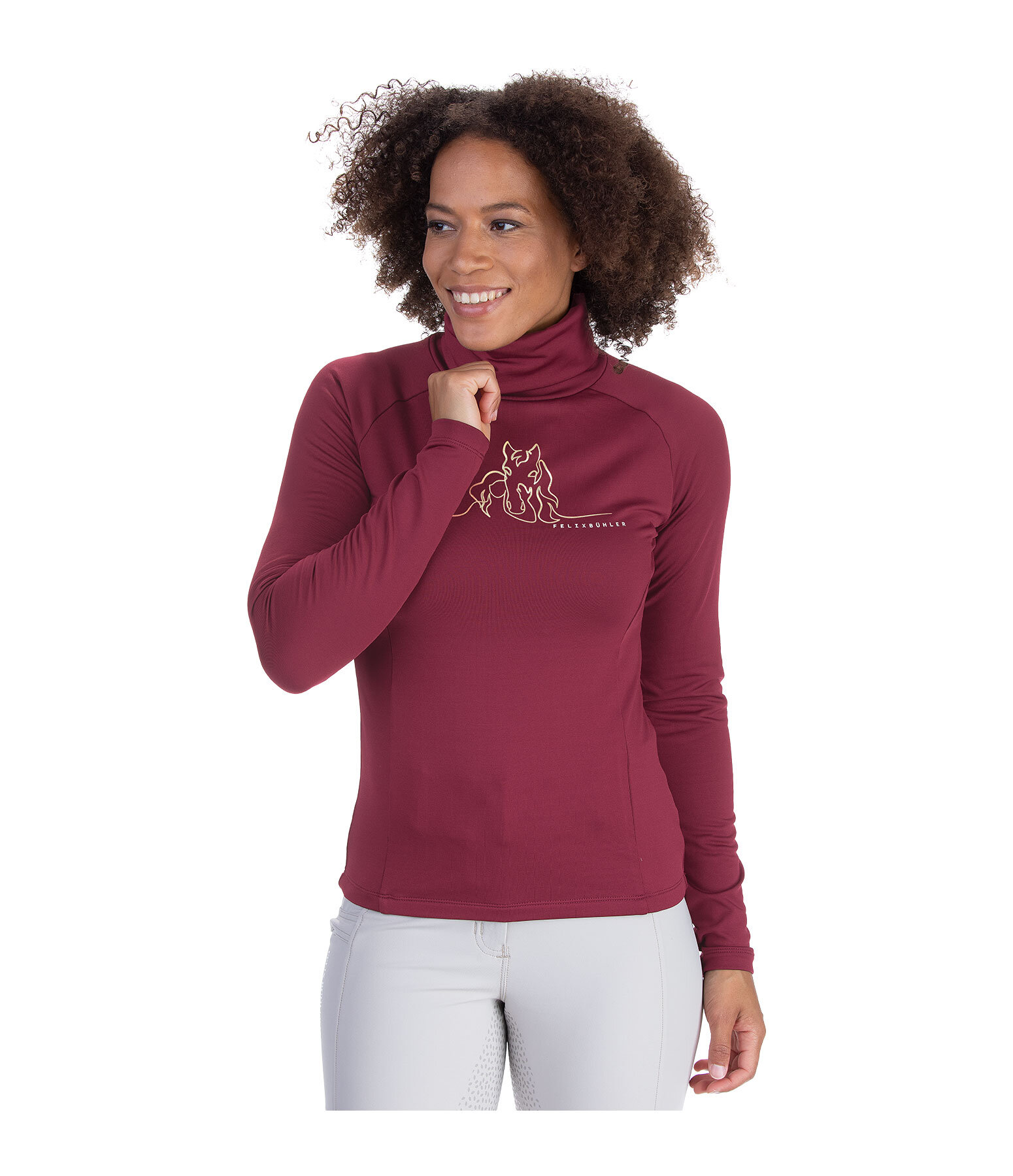 T-shirt col roul  manches longues en stretch Performance  Phoebe