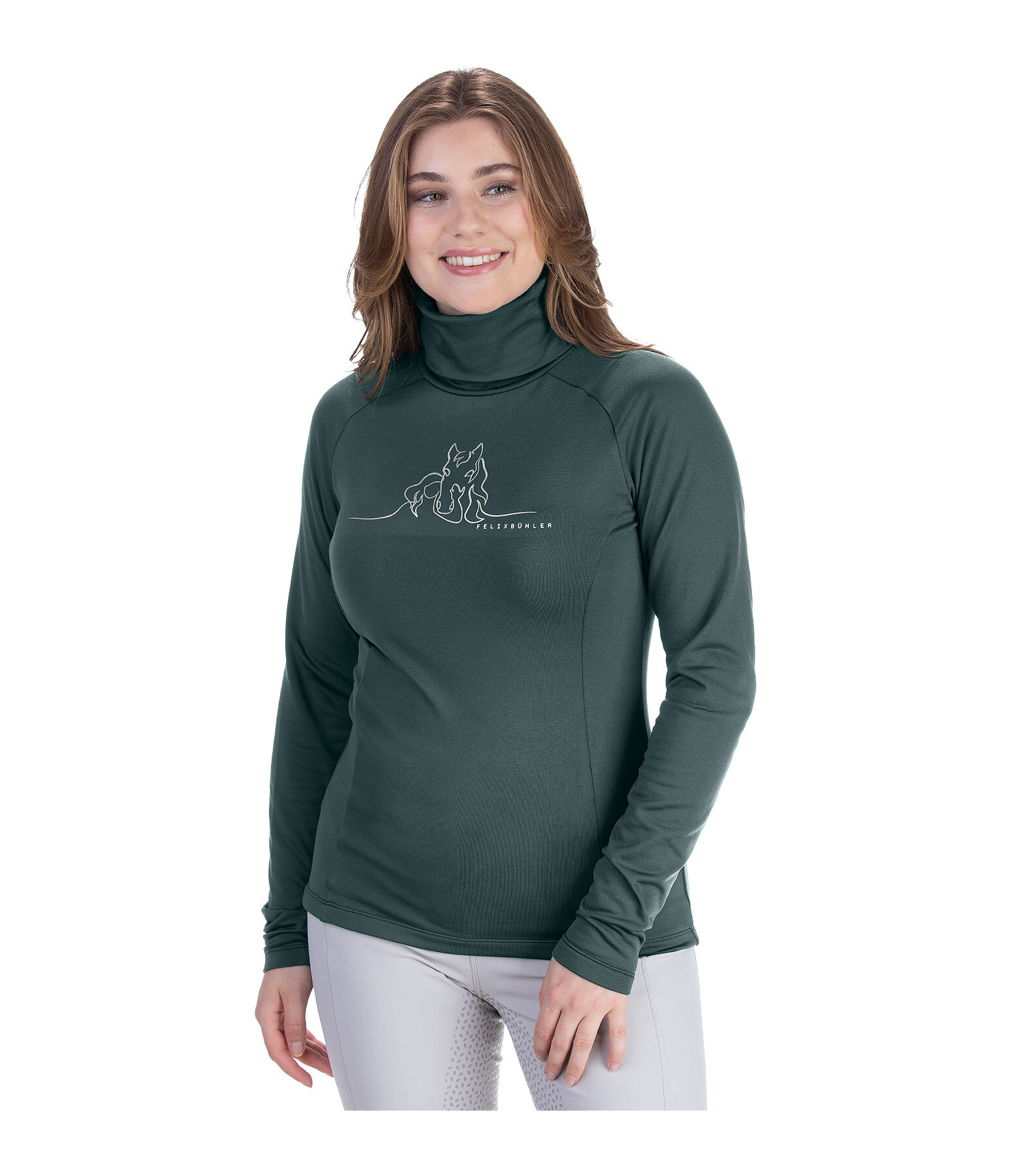 T-shirt col roul  manches longues en stretch Performance  Phoebe