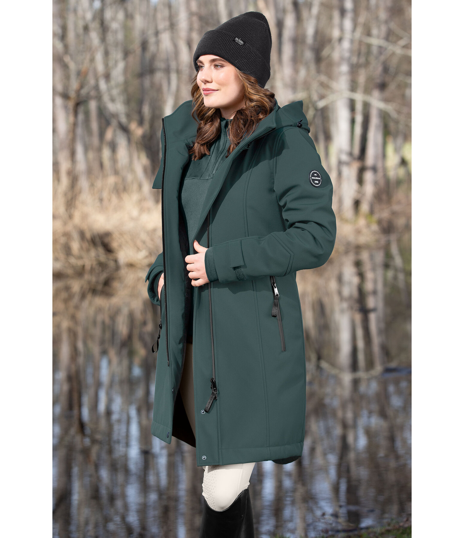 Manteau d'quitation softshell avec capuche  Aurelie