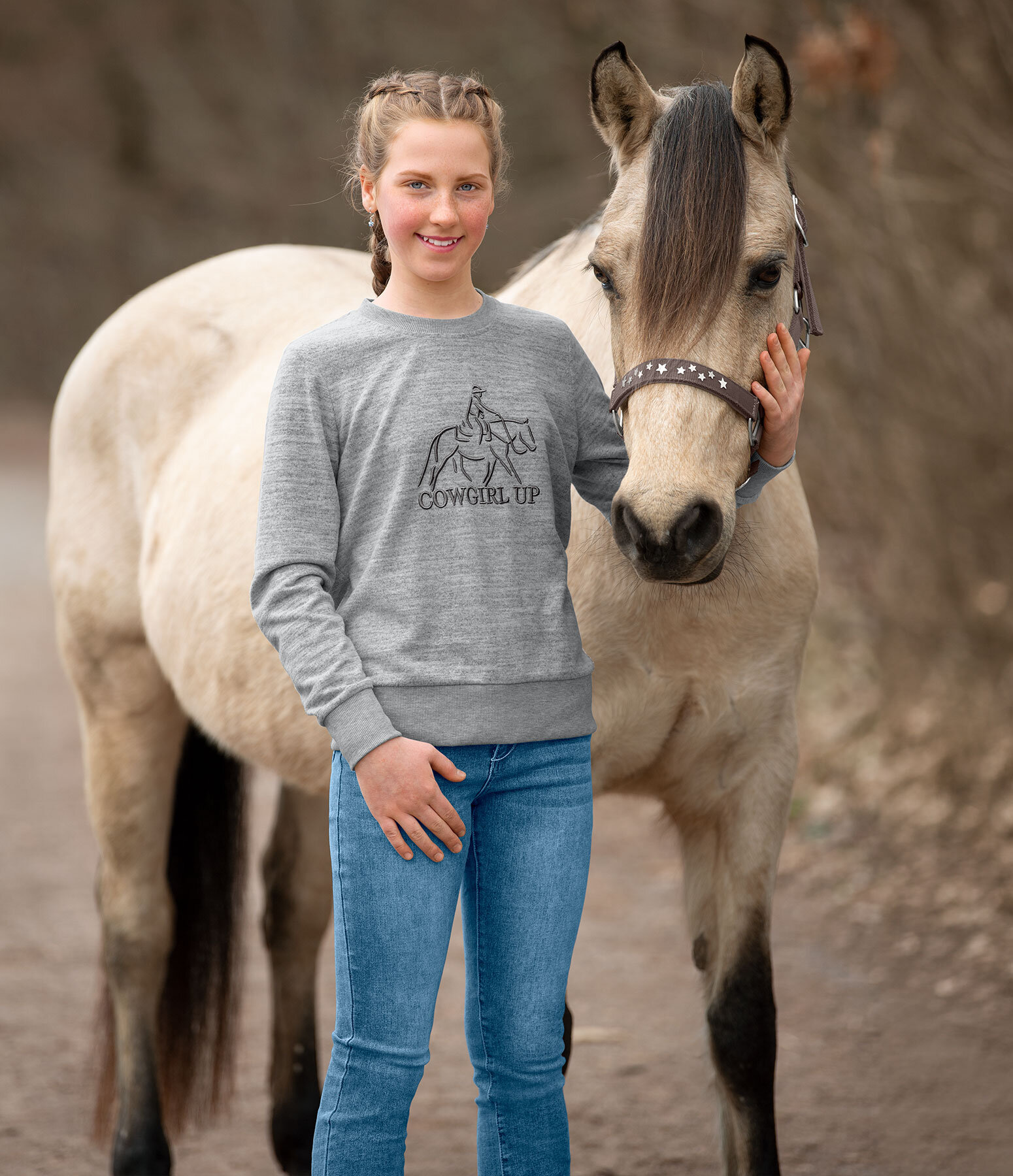 Tenue western RANCH-X Ellen en gris clair