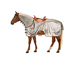 Couvre-reins anti-mouches pour chevaux western avec couvre-cou enroulable