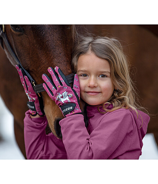 Gants d'équitation d'hiver enfant Unicorne